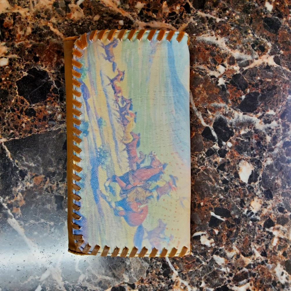 Western, brown leather wallet.